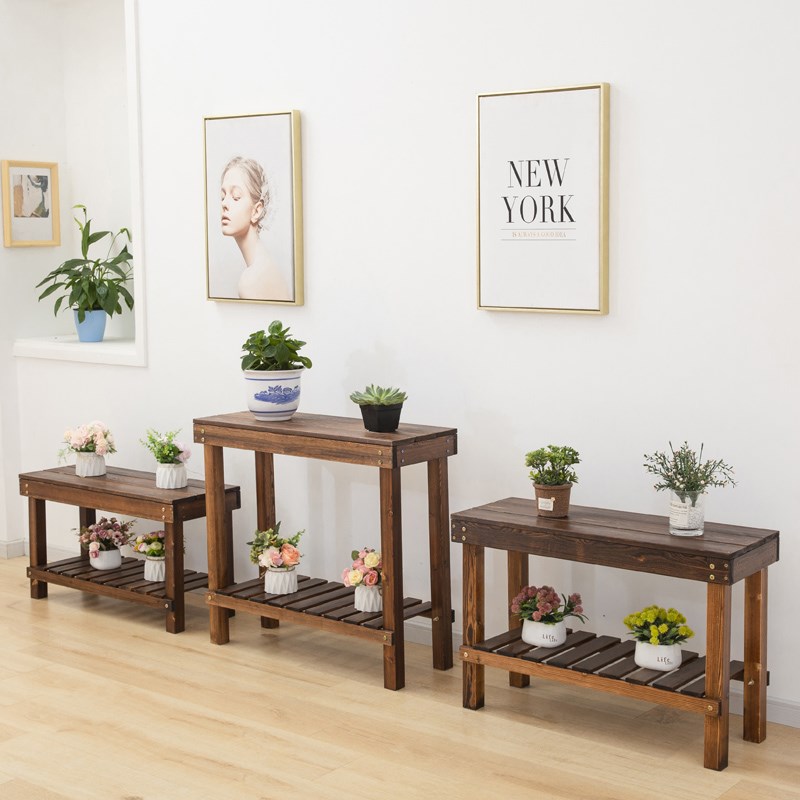 天台悦先花架子防腐实木室内多层阳台鱼缸客厅置物架户外绿萝多肉