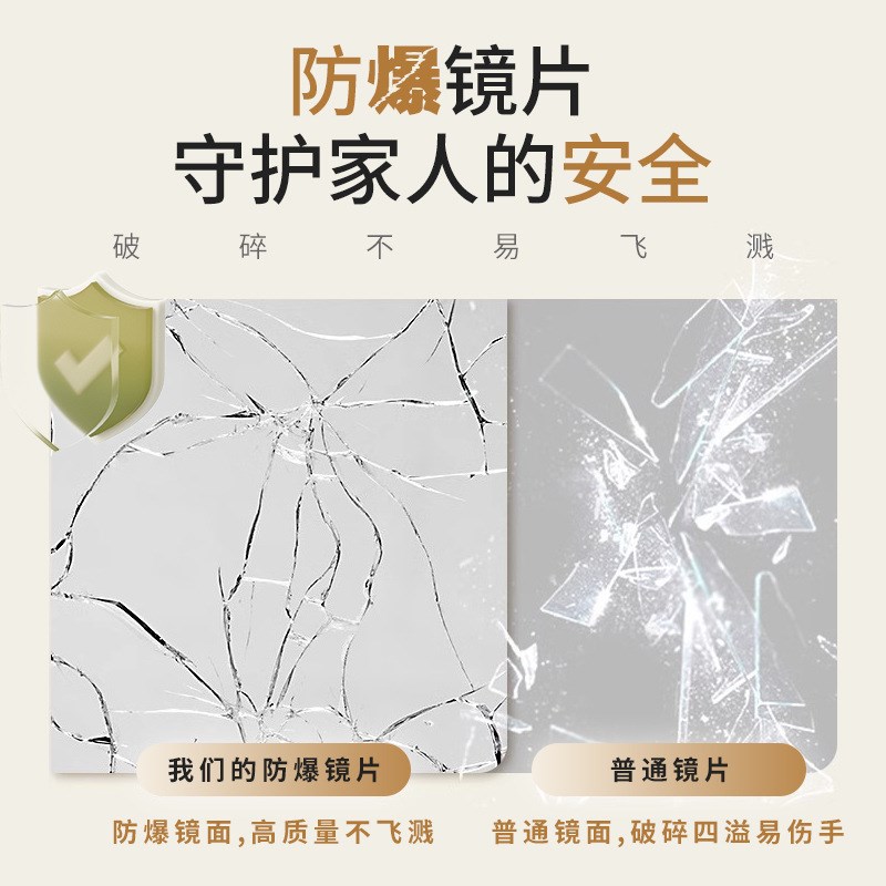 新品半圆智能化妆镜卧室led台式梳妆镜三色镜子发光镜LED浴室镜