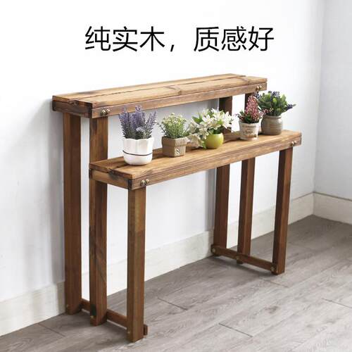 阳台防腐实木摆花架子落地式阶梯式户外靠墙多肉台阶花盆架置物架
