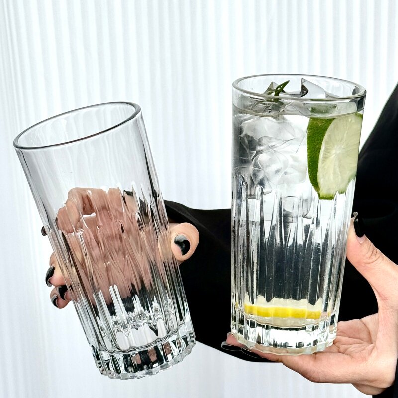 ins网红欧纹玻璃柯林威士忌杯