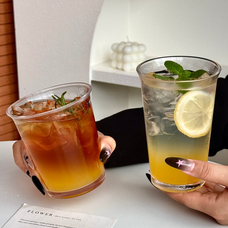 ins简约大容量玻璃反口咖啡杯