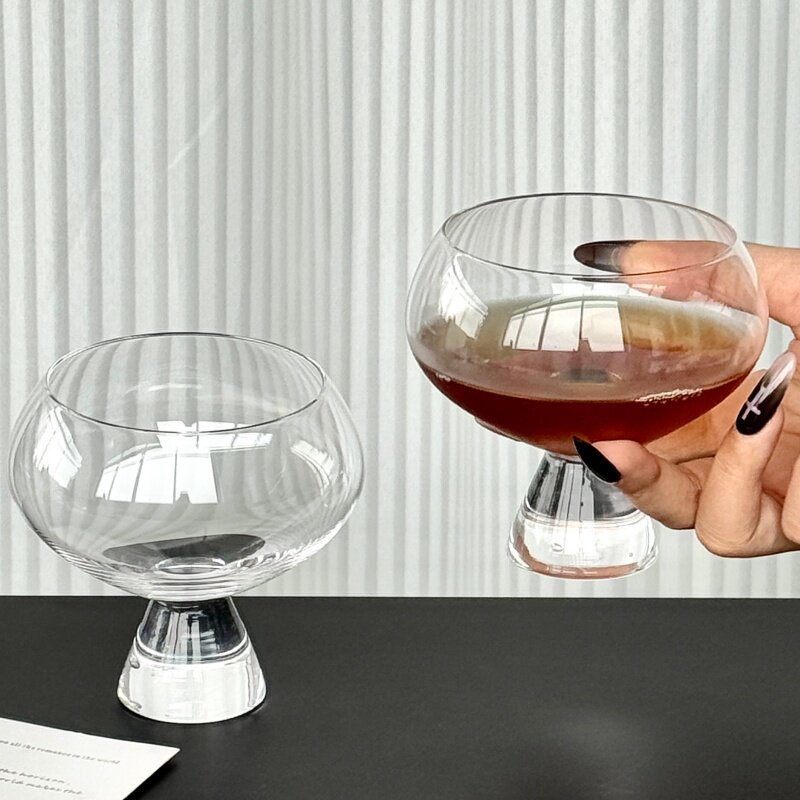 水晶玻璃威士忌杯加厚洋酒杯大肚杯厚底酒杯家用
