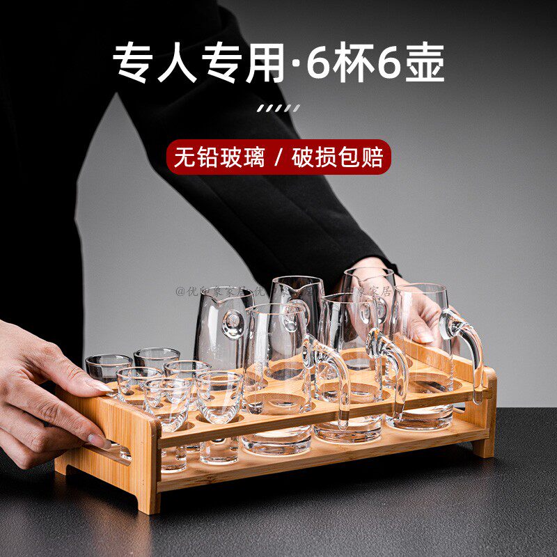 玻璃小酒杯家用白酒杯分酒器酒具套装酒盅烈酒杯子弹杯小号一口杯