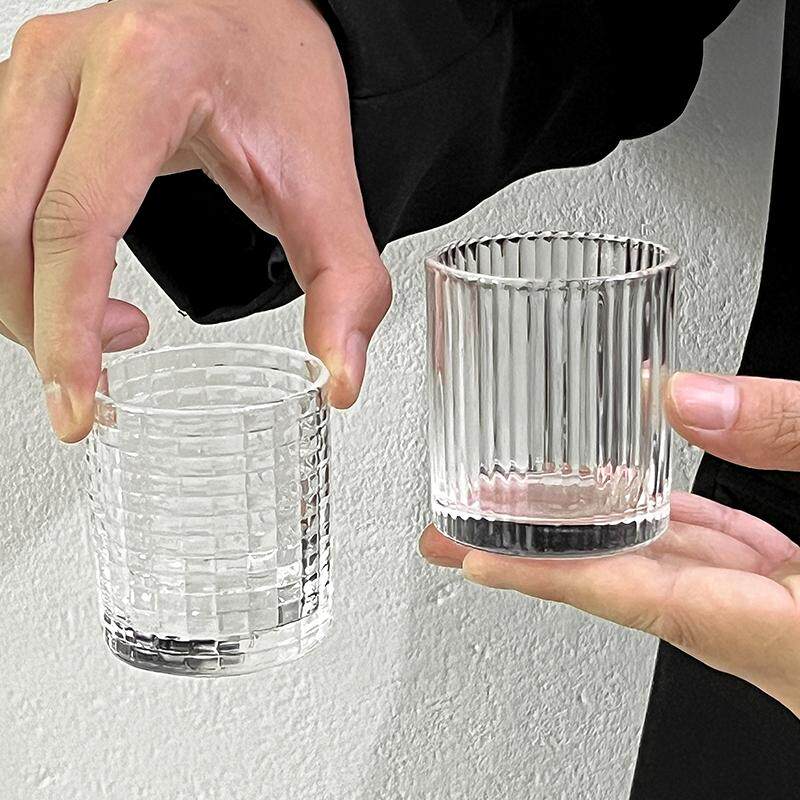 威士忌小号酒杯家用竖纹玻璃啤酒杯果汁水杯创意鸡尾酒喝酒洋酒杯
