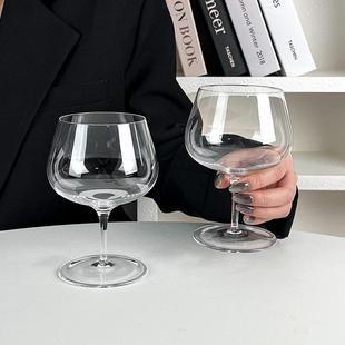 大肚矮脚红酒杯家用轻奢高档女生高级感玻璃洋酒白兰地葡萄酒杯子