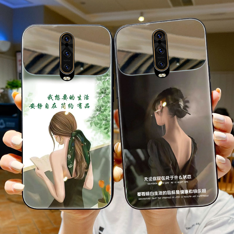 DZ化妆镜oppor17pro手机壳防摔oppor17高档r15梦境版创意R15x文字r11splus带镜子r9plus玻璃r11时尚r17pro套