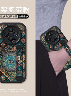 五彩图腾适用vivox300pro手机壳伸缩腕带s50镜头全包x200promini中国风s30过年新款x100时尚潮牌ultra简约+女