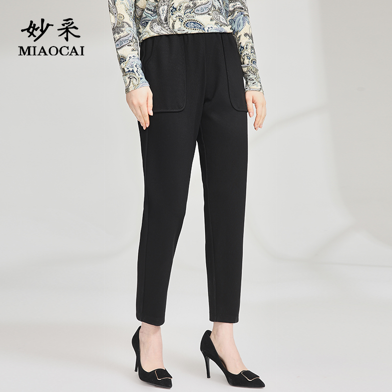 妙采MIAOCAI中老年裤子女秋冬时尚百搭收腰修身小脚韩版显瘦长裤
