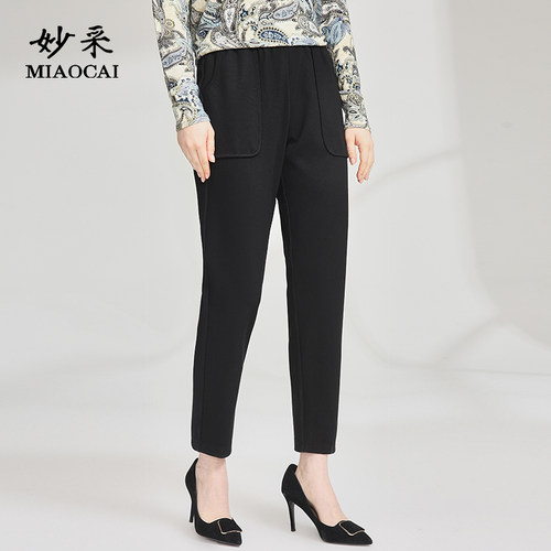 妙采MIAOCAI中老年裤子女秋冬时尚百搭收腰修身小脚韩版显瘦长裤