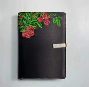 广绣粤绣 纯手工刺绣笔记本广州特色 红棉 岭南荔枝