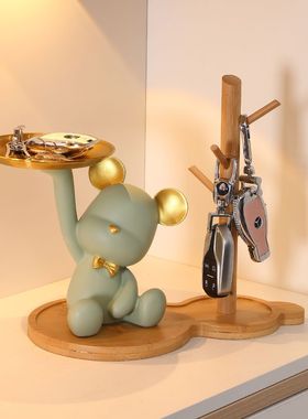 暴力熊进门口钥匙收纳盒入户玄关摆件客厅电视鞋柜装饰品乔迁礼物