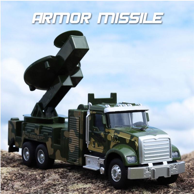 儿童回力玩具合金声光美式车头军事导弹车运输汽车模型仿真装甲车