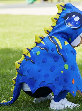 3D刺恐龙披风连帽斗篷 cosplay儿童男拍照春季运动会幼儿园表演服