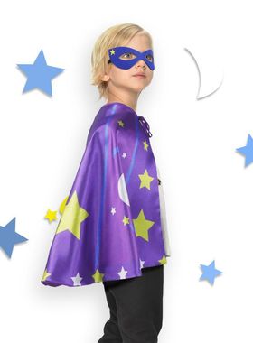 幼儿园儿童话剧演出服披风头饰套装 彩色紫色 万圣节孩子生日礼物