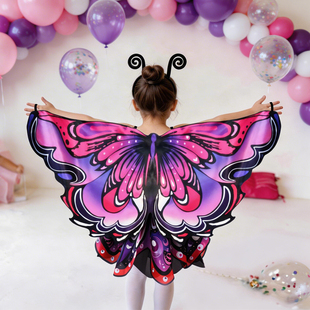 女孩万圣节生日派对走秀表演服装 cos 公主蓬蓬裙 儿童蝴蝶翅膀套装