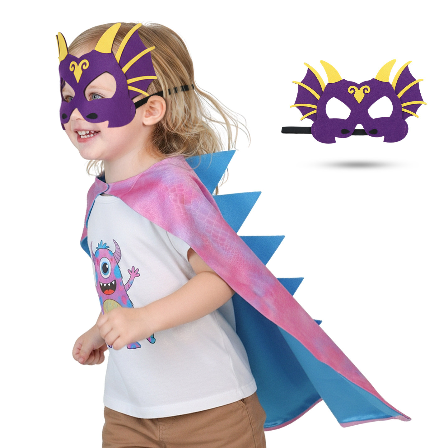 儿童小恐龙披风面具节日道具仿真