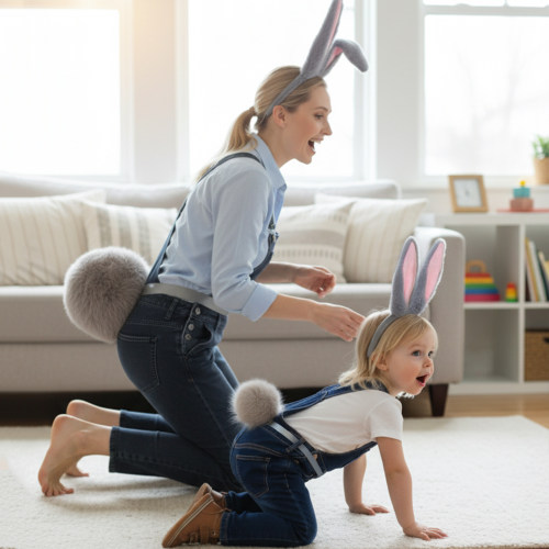 兔子尾巴成人尾巴装扮道具亲子