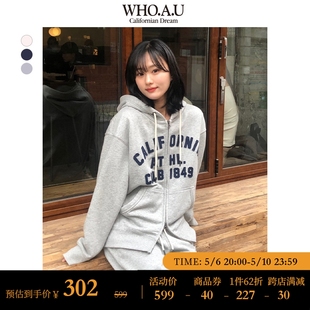 男女同款 刺绣开衫 2024年春新款 WHOAU官方正品 卫衣外套WHMZE1211U