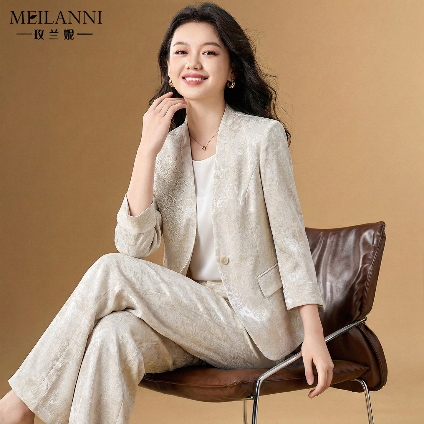 轻奢春夏新款女西装三件套礼服