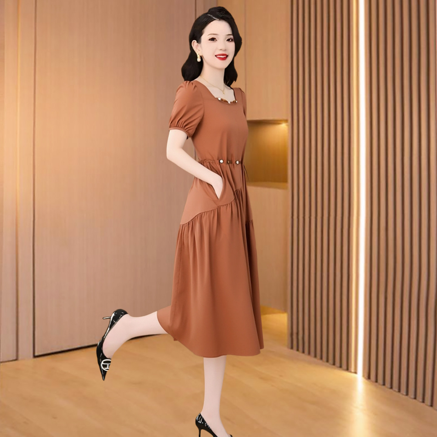 正式场合端庄连衣裙夏女2026新