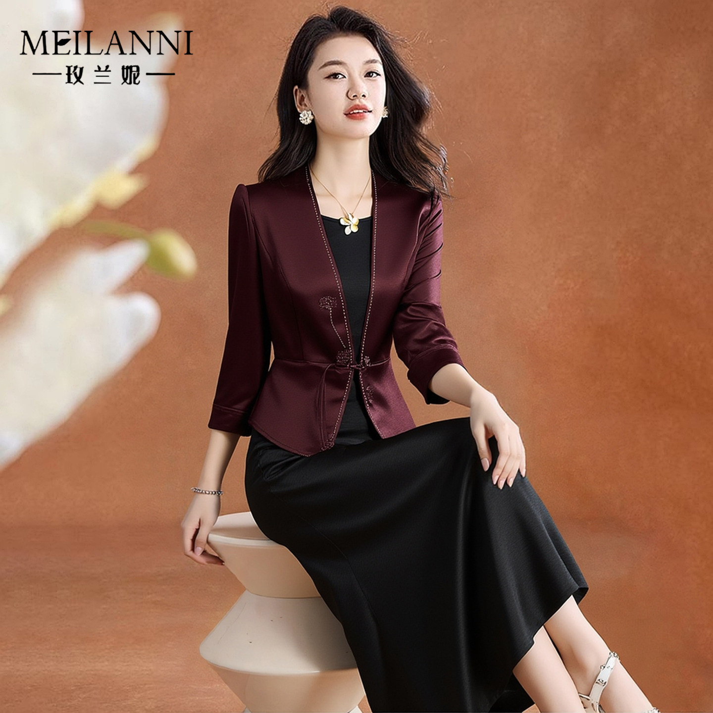 玫兰妮新中式套装妈妈礼服一整套