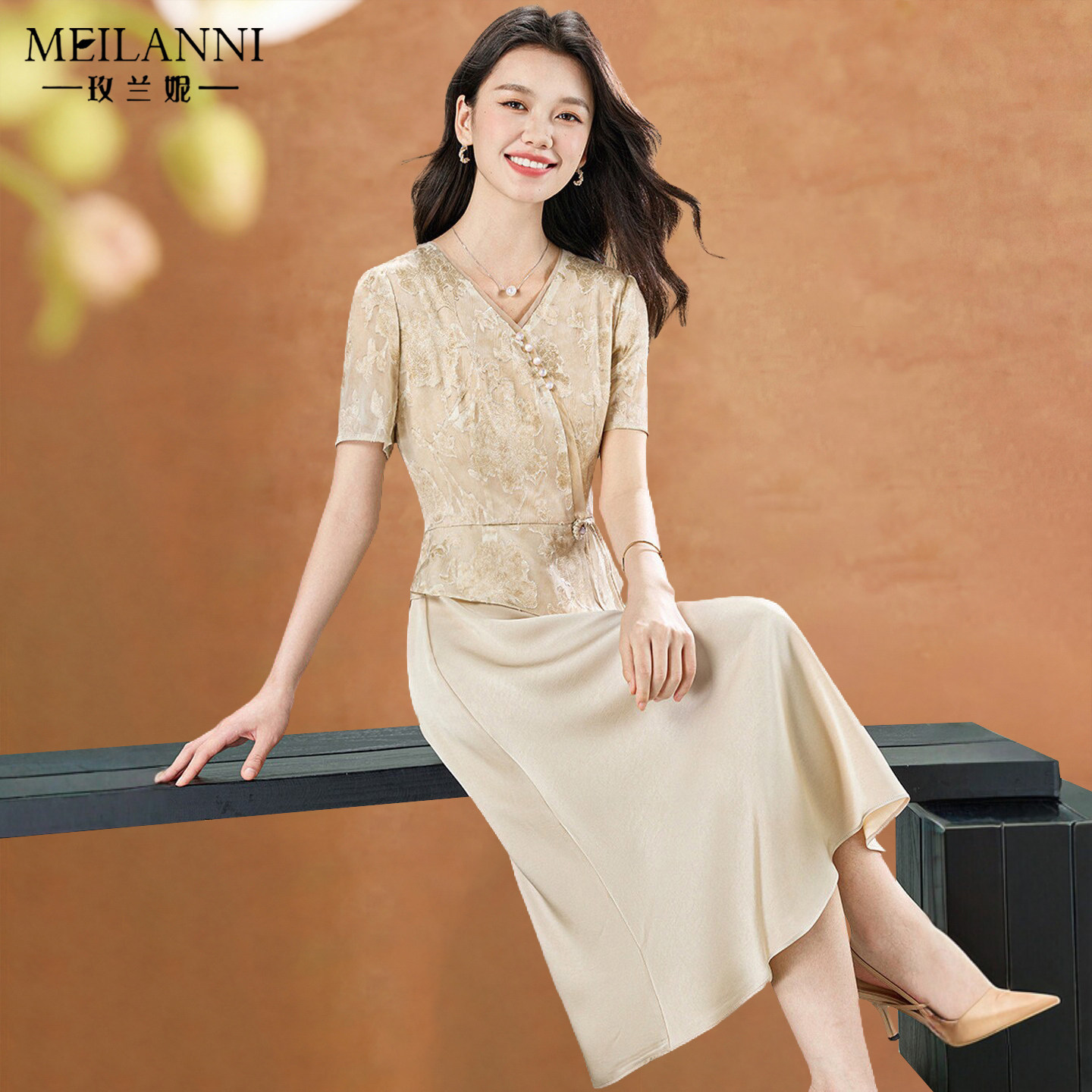 假两件旗袍连衣裙高端大气上档次