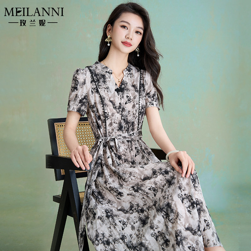 十三行碎花雪纺连衣裙2026新款女装春夏今年流行爆款品牌妈妈裙子