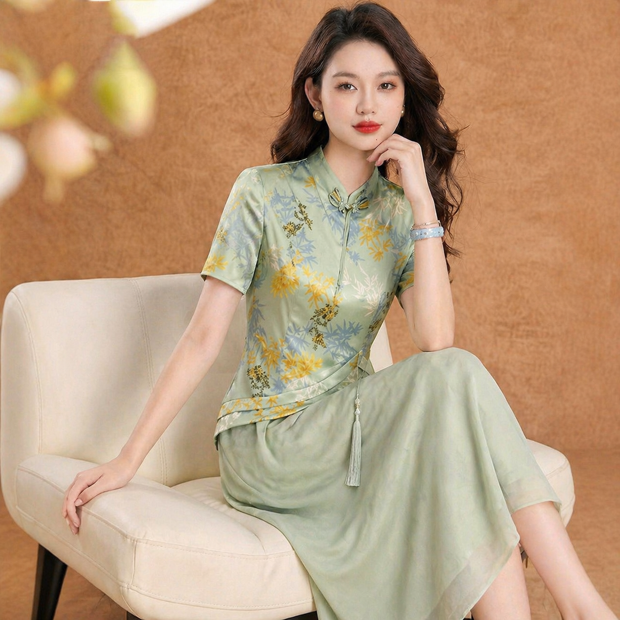 新中式国风改良旗袍连衣裙2026新款女夏季高端大气上档次妈妈裙子
