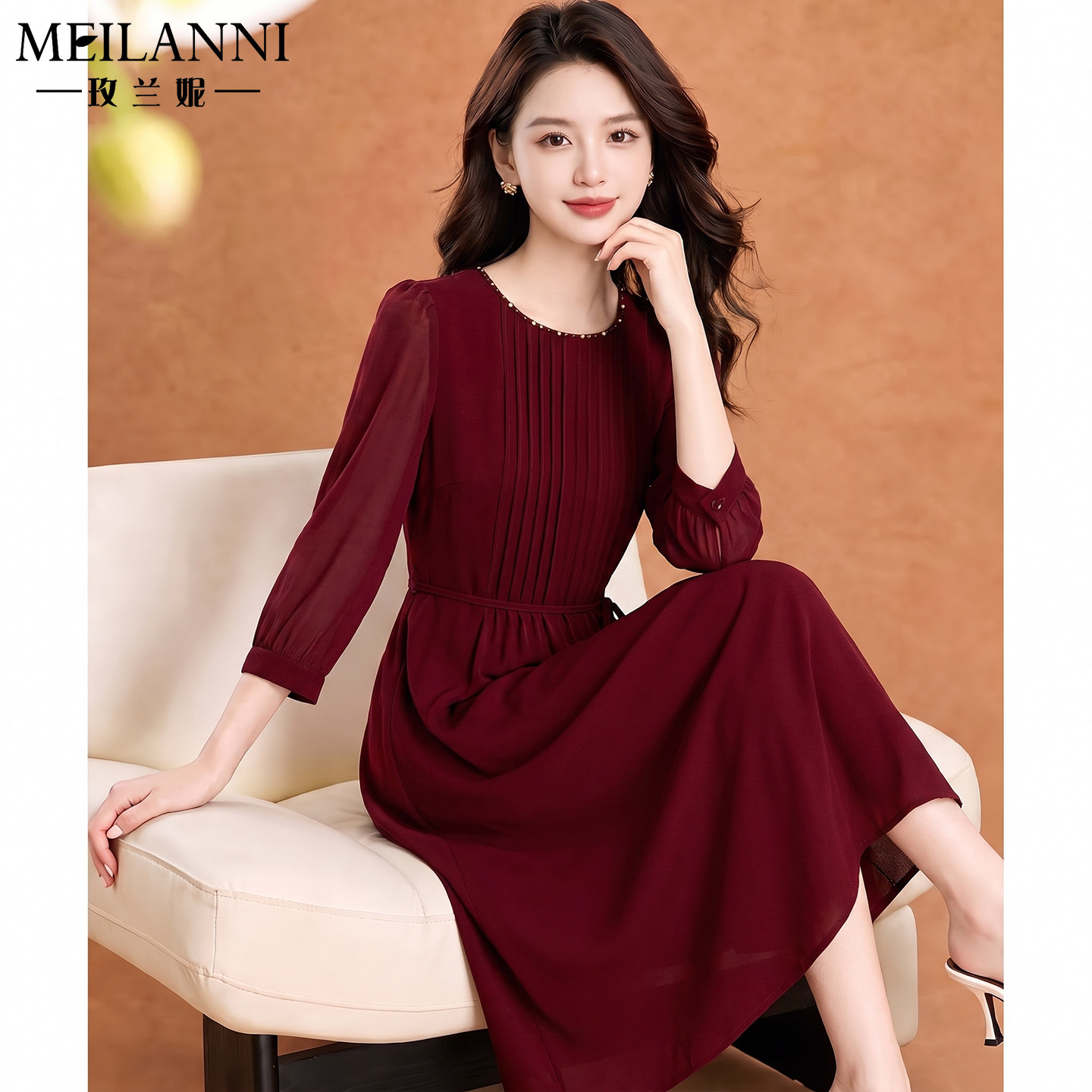 喜妈妈婚宴礼服轻奢高级感连衣裙
