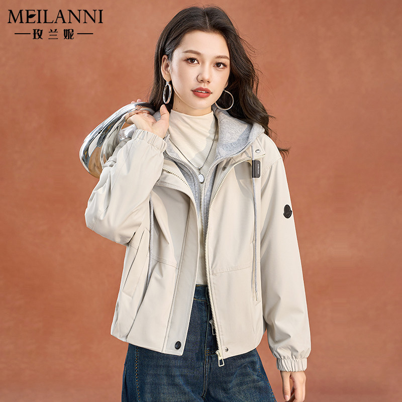 时尚连帽短款外套女2026新款休闲夹克洋气上衣高级感穿搭高端品牌