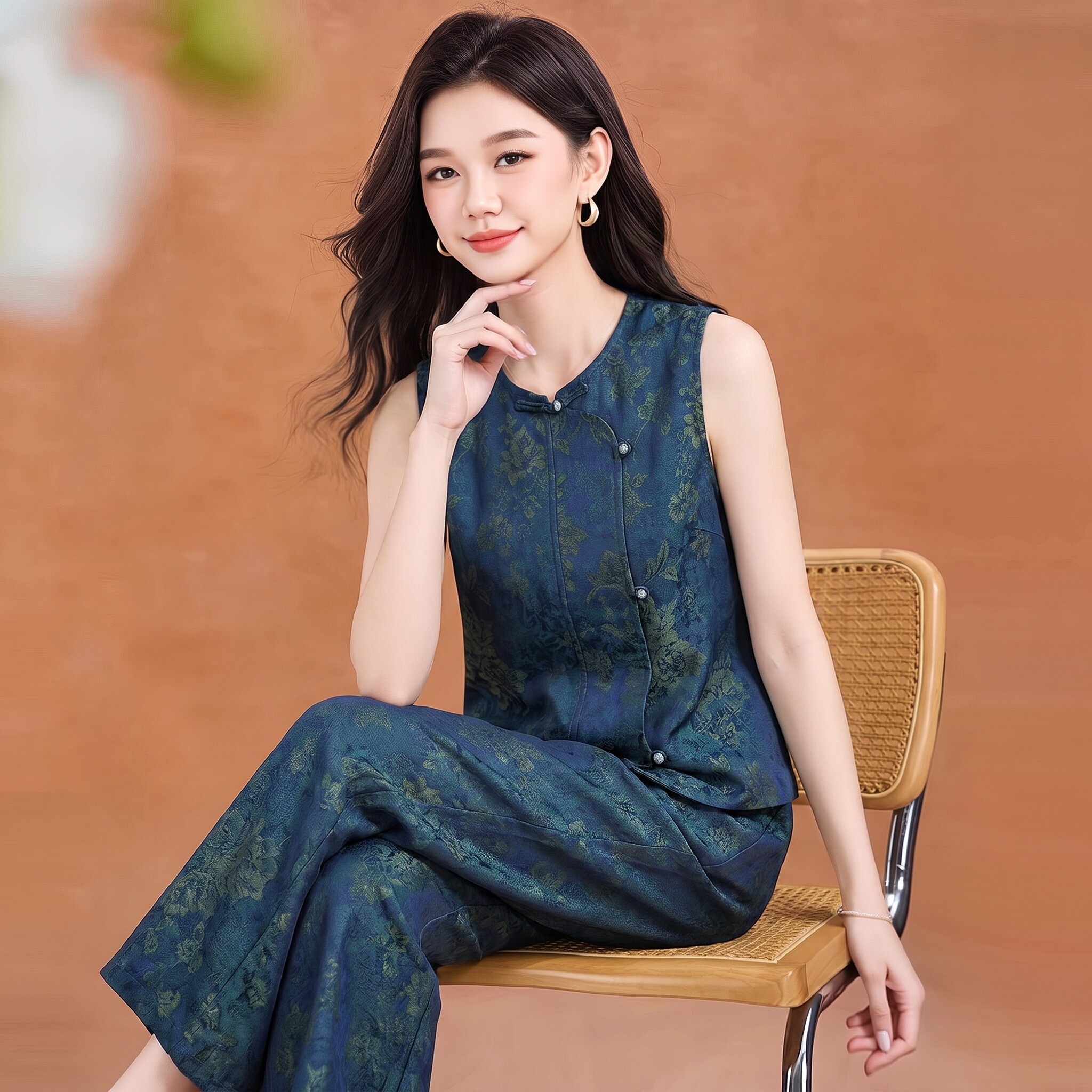 新中式国风高端女上衣时尚套装图片