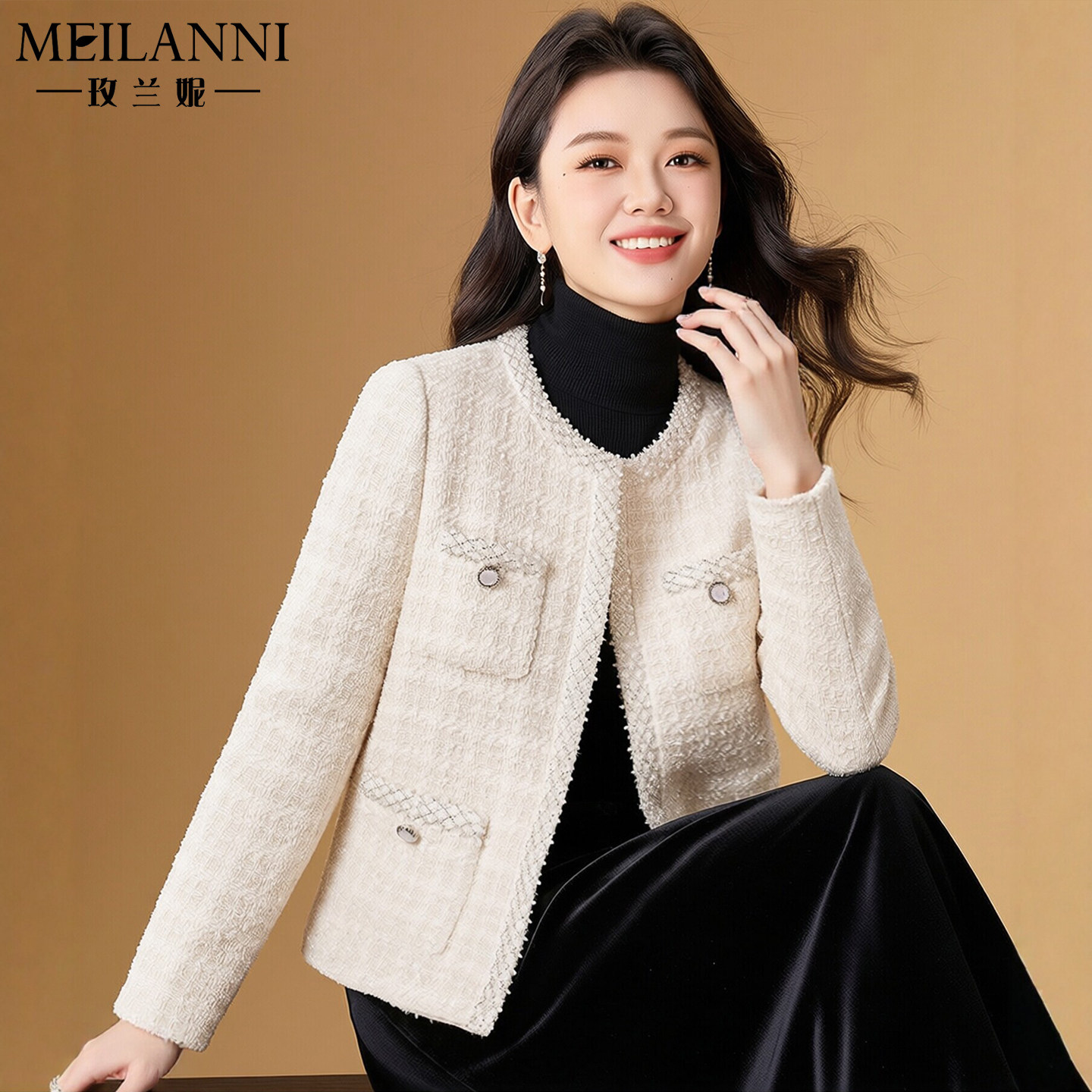 杭州小香风妈妈短外套2026新款图片