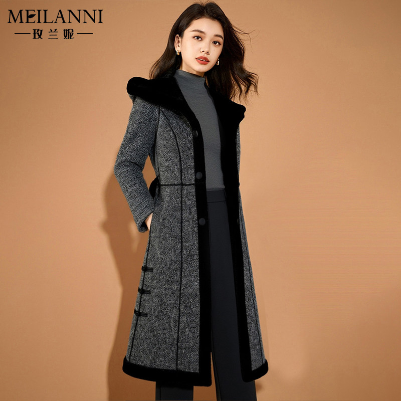 贵夫人品牌两面穿毛呢外套女秋冬