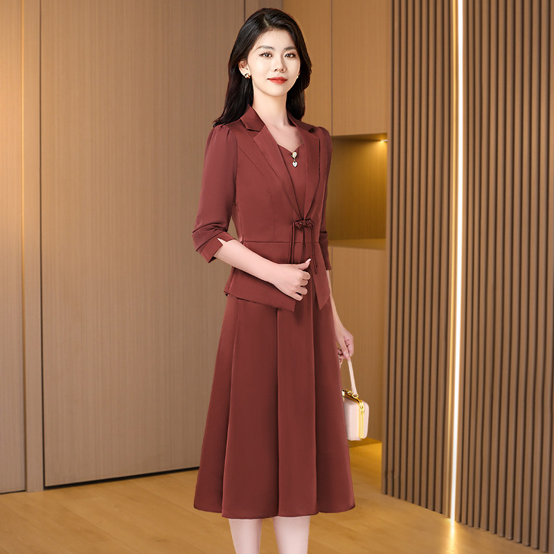 喜婆婆婚宴礼服中式两件套连衣裙