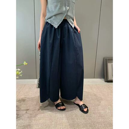（清）夏季松紧腰透气九分裤阔腿裤26056（实物以直播间为准）
