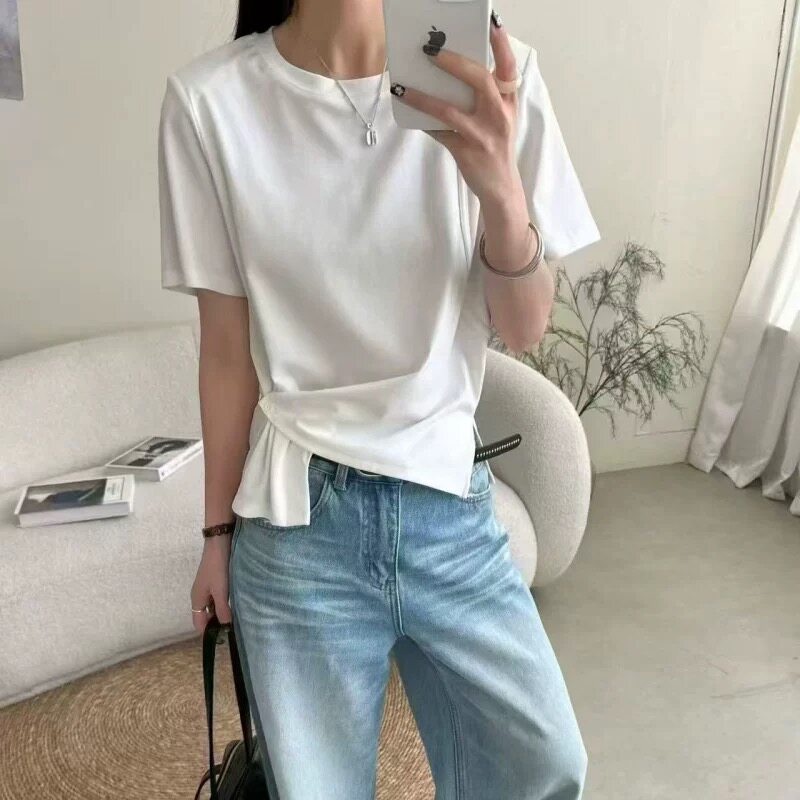 （清）纯色下摆不规则T桖2727（实物以直播间为准）