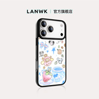 「拓麻歌子」LANWK 适用iPhone16/15promax苹果17Air手机壳好看高级新14/13pro卡通12plus玻璃女磁吸防摔外壳