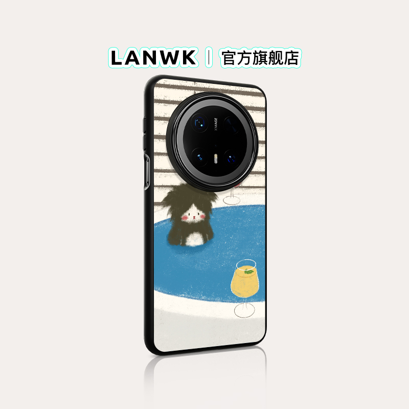 「泡澡」LANWK适用华为Mate70pro手机壳女高档好看硅胶新款mate60高级感pura70外壳pr可爱卡通磁吸防摔保护套