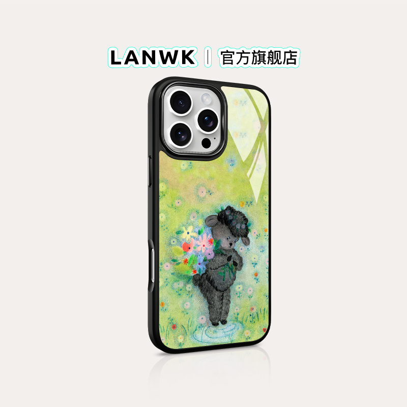 【小羊花匠】LANWKx李睡不醒联名适用iPhone16/15promax手机壳磁吸新款苹果14plus防摔保护套ip12/13情侣外壳