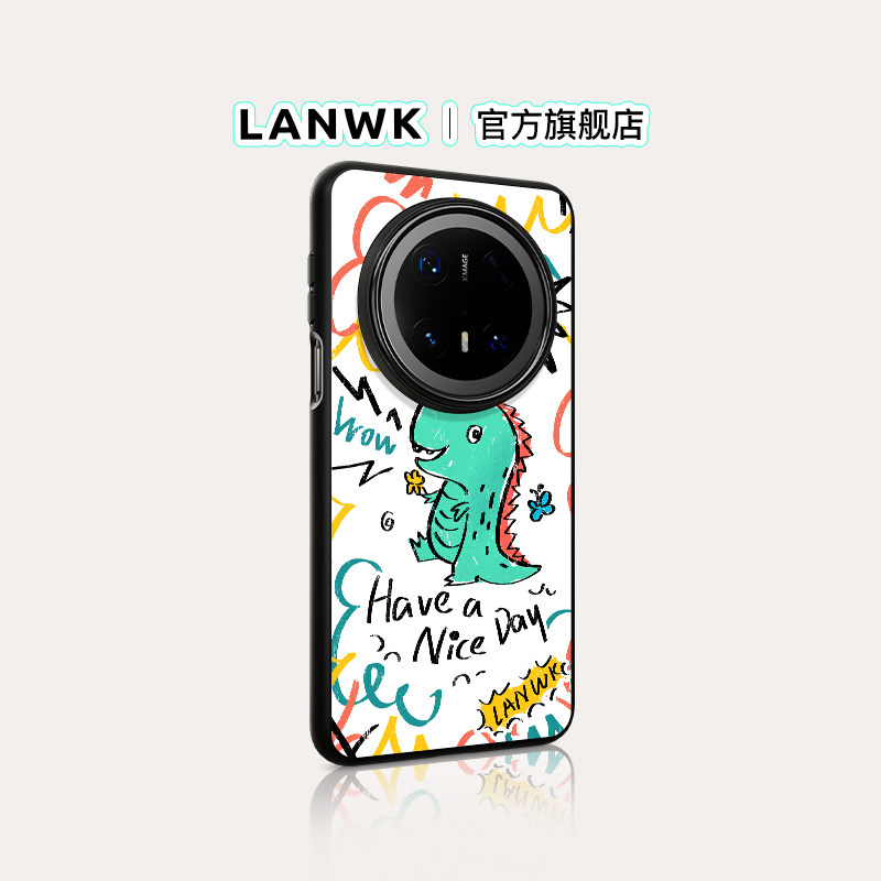 「涂鸦恐龙」LANWK适用华为Mate80promax/70air手机壳新款mate60高级pura90/80/70外壳pro创意磁吸防摔保护套