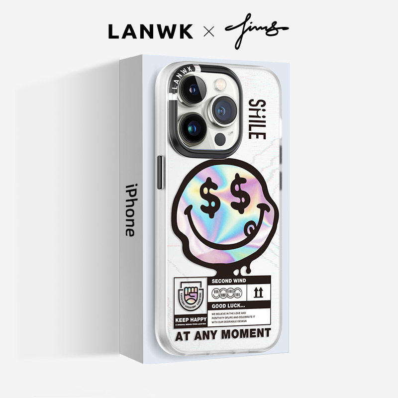【2件5折】Lanwk新款苹果14promax手机壳磁吸硅胶软壳硅胶防摔14plus新款13pro磨砂保护套男女士潮牌见钱眼开