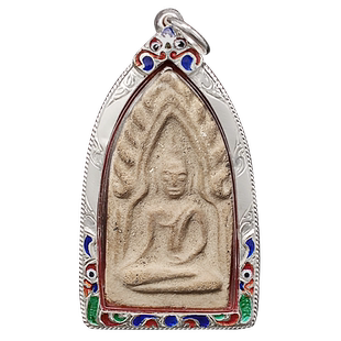 泰国佛牌正品 瓦曼港出塔坤平（30年期版） 龙婆妹 彩色珐琅壳