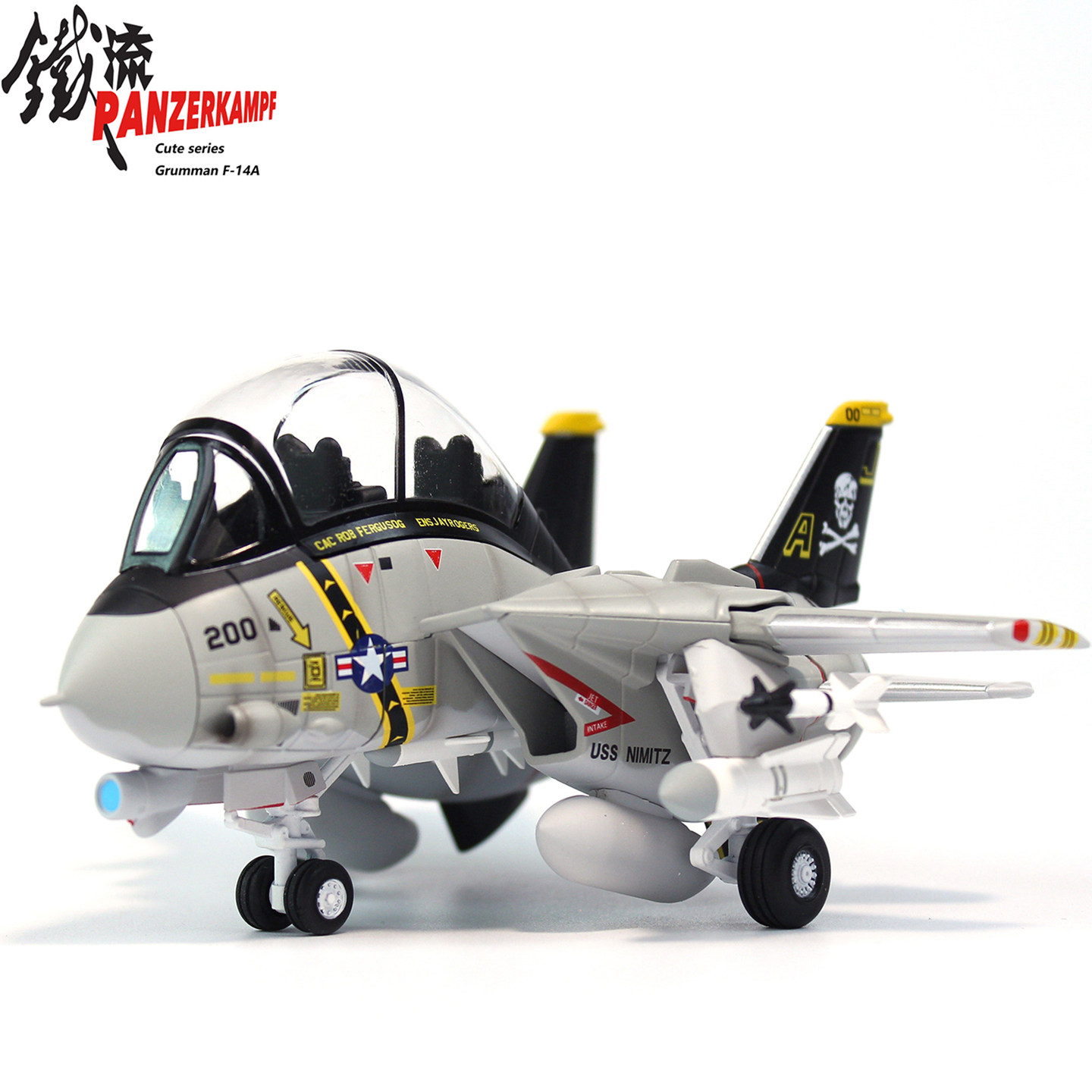 铁流 F14战斗机 F-14A AJ200 VF84海盗旗中队Q版蛋机合金成品模型