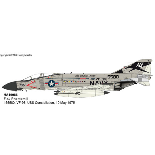 10月 HA19086 F4战斗机 F-4J VF-96星座号航母 公爵1975年5月10日
