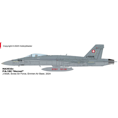 F18战斗机瑞士空军合金模型
