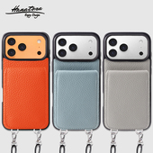 13手机套支架手腕卡包插卡高级感Air HANATORA花虎适用于苹果17 16promax手机壳真皮斜挎女带挂绳iphone15