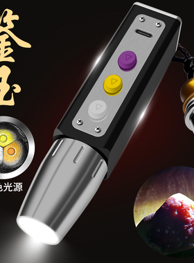伍德氏灯翡翠文玩珠宝玉石专用鉴定手电紫光烟酒防伪 检测强光灯