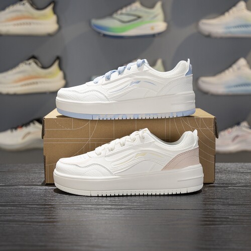 李宁系带女子板鞋低帮休闲鞋