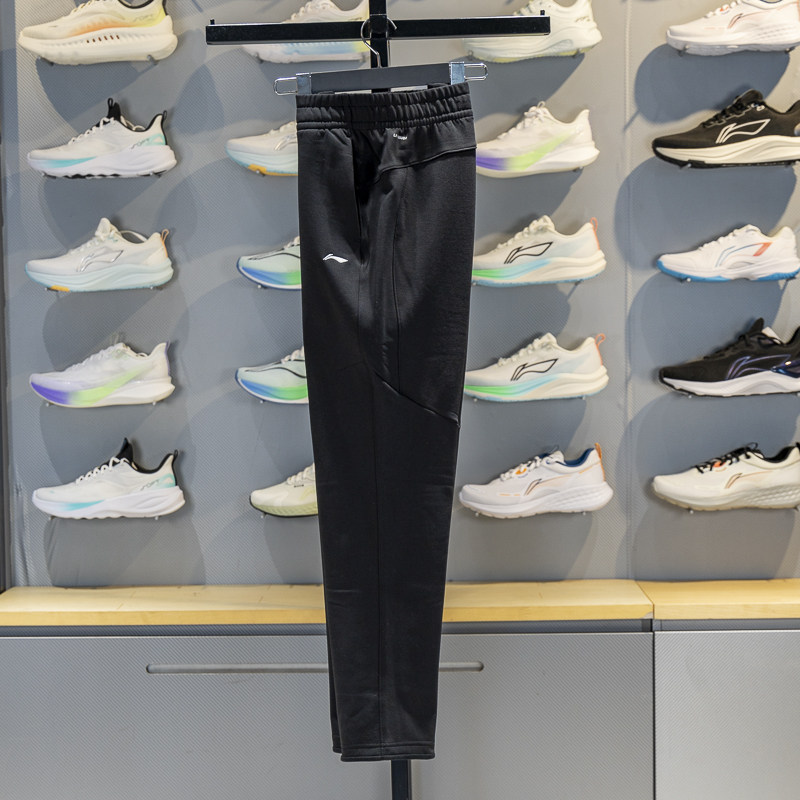 李宁女子卫裤2025冬季新款健身系列加绒保暖直筒运动长裤AKYV122