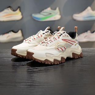 潮流复古增高运动老爹鞋 新款 AGLW007 男子2026春季 李宁悦途休闲鞋